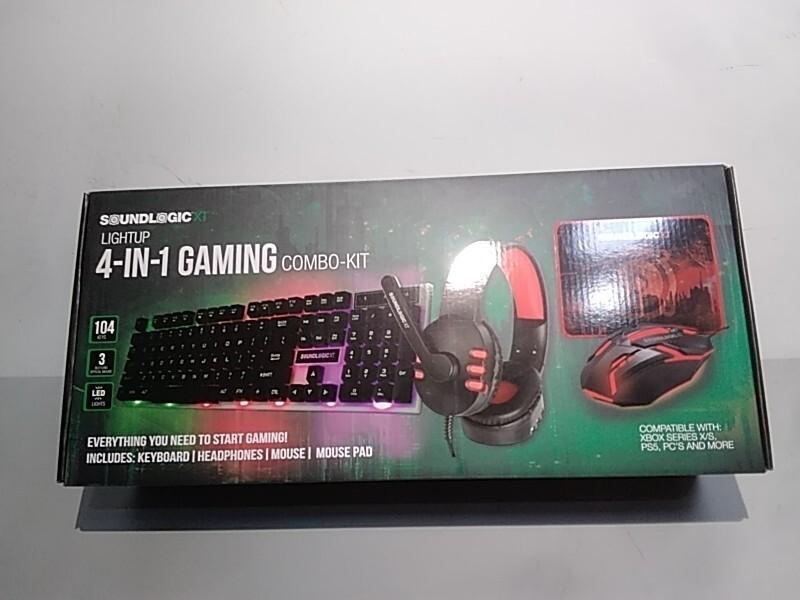 NEW - SoundLogicXT LIGHTUP 4-IN-1 Gaming Combo Kit Incl. Headphones, Mouse, Mouse Pad - MSRP $59