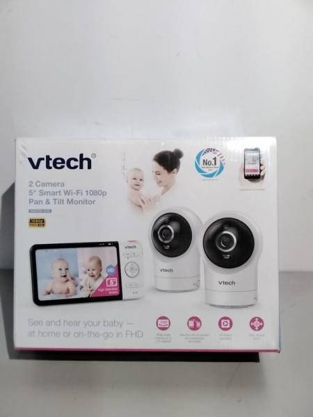 VTech 2 Camera 5" Smart Wi-Fi 1080p Pan & Tilt Video Monitor - White - MSRP $169