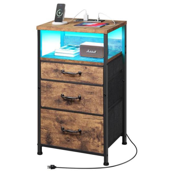 Furniture - MAHANCRIS Bar Cart, YeTom Nightstand with Charging Station, Sakugi Storage Shelves - MSRP $2,681