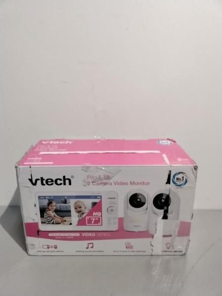 VTech Advanced HQ Max Twin 7" Digital Video 2-Cameras Baby Monitor w/Pan Tilt Zoom, 2-Way Talk, White - MSRP $149