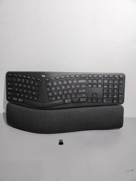Logitech ERGO K860 Wireless Ergonomic Keyboard/Split Keyboard, Wrist Rest, Black - MSRP $144
