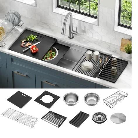 Delta 95BA131-45S-SS Rivet 45” Workstation Kitchen Sink - MSRP $1,079