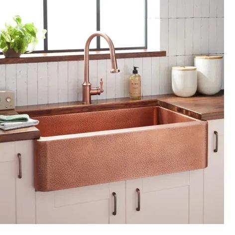 Signature Hardware 305572 Copper Kitchen Sink - MSRP $1,229