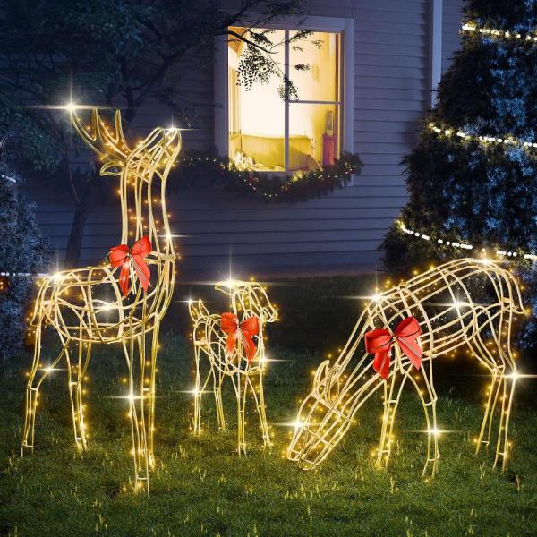 Lawn & Garden - Reindeer Yard Decor, MelonArt Solar Christmas Tree, Bondream Plant Covers- MSRP $2,068
