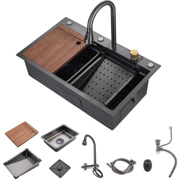 Home Improvement - Stainless Steel Kitchen Sink, Partphoner Lamp Post, Airposta Arc Floor Lamp - MSRP $1,505