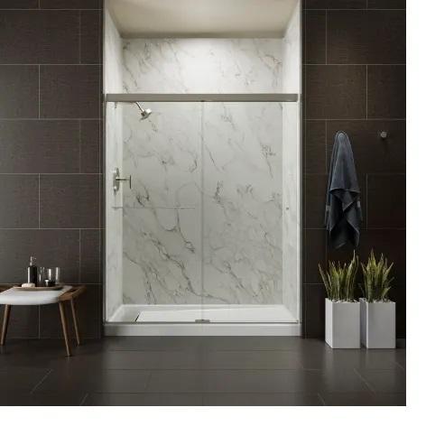 Kohler K-707201-L-BNK Frameless Sliding Shower Door - MSRP $1,005