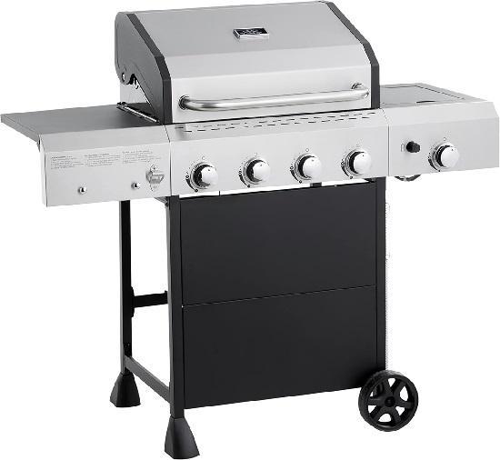Amazon Basics Freestanding Gas Grill with Side Burner, 4 Burner (52,000 BTU), Black - MSRP $299