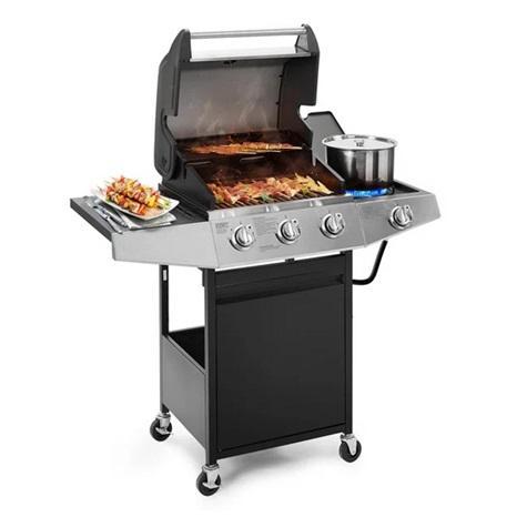 Sapphome Single Burner Freestanding Liquid Propane Infrared Gas and Charcoal Grill with Side Burner - MSRP $289