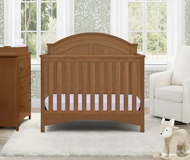 Delta Children Perry 6-in-1 Convertible Crib - Greenguard Gold Certified, Chestnut - MSRP $249