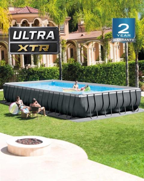 INTEX 26373EH Ultra XTR Deluxe Rectangular Above Ground Swimming Pool Set - MSRP $1,779