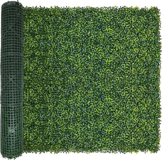 Artificial Boxwood Roll Panels, 48" X 120" UV-Anti Artificial Ivy Privacy Fence Wall Screen - MSRP $169