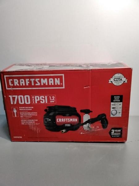 CRAFTSMAN Electric Pressure Washer, Cold Water, 1700-PSI, Corded, CMEPW1700 - MSRP $89
