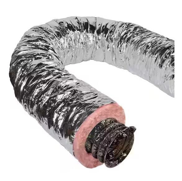 Plumbing - Master Flow 14inx25ft & 10inx25ft Insulated Flexible Duct R8 Silver Jackets, Everbilt - Est Retail $833