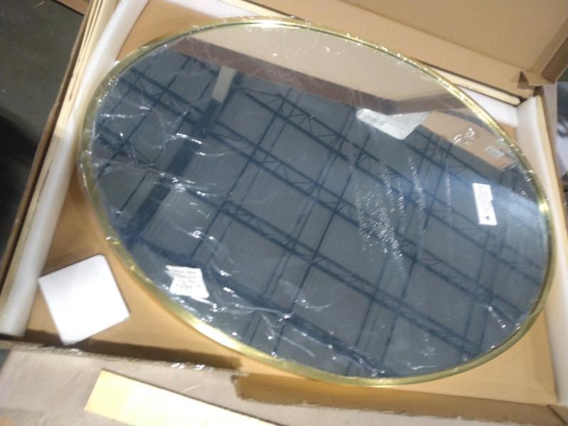 CLBA 22x30 inch Oval Mirror Brushed Gold Oval Wall Mirror - MSRP $66