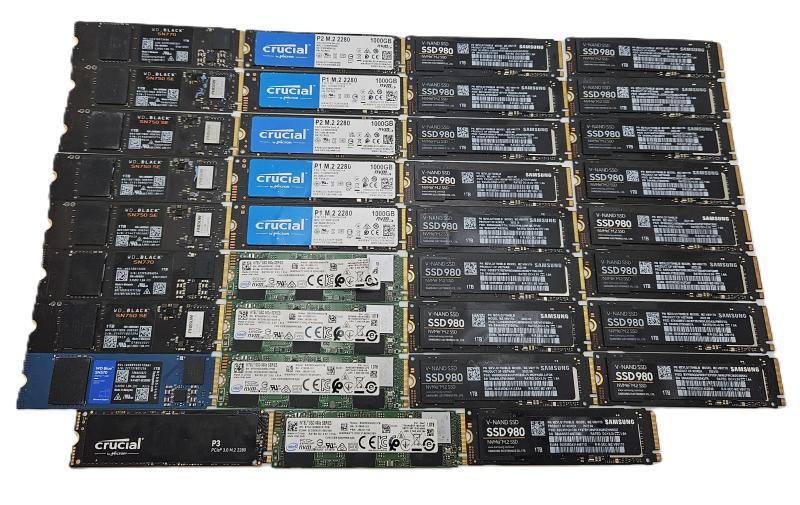 SOLID STATE DRIVES - 1TB NVMe M.2 SSDs (WD, INTEL, CRUCIAL,SAMSUNG)