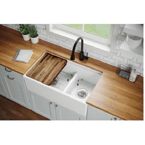 Elkay F23320CBWHC Double Basin Fireclay Kitchen Sink - MSRP $1,499