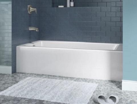 Kohler K-26109-RA-0 Entity 60" Three Wall Alcove Acrylic Soaking Tub with Right Drain - MSRP $658