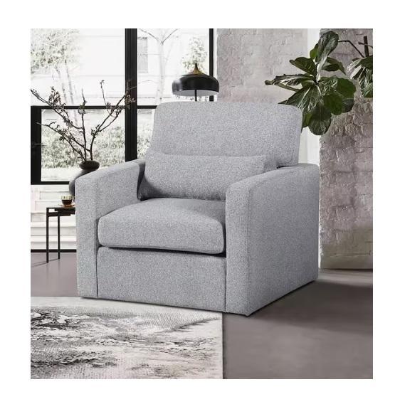 Lazzara Pegosa Gray Boucle Fabric Upholstery Swivel Chairs - Est Retail $913