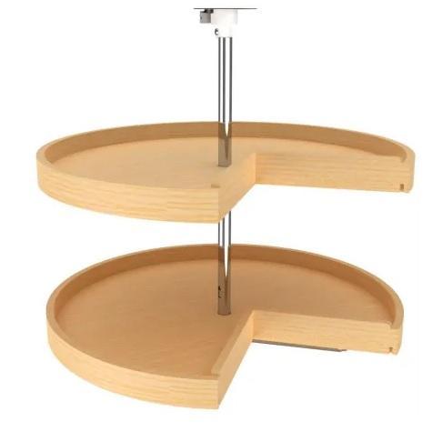 Rev-A-Shelf LD-4BW-942-28-1 28" Diameter Pie Cut Banded Wood Lazy Daisy 2 Shelf - MSRP $271