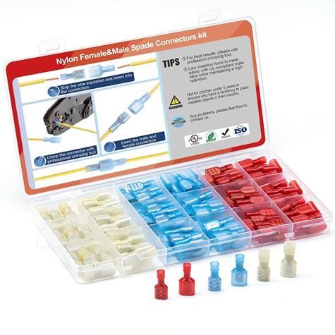 Home Improvement - Nylon Spade Quick Disconnect Connectors Kit, Wire Ferrule Connectors - MSRP $2,273