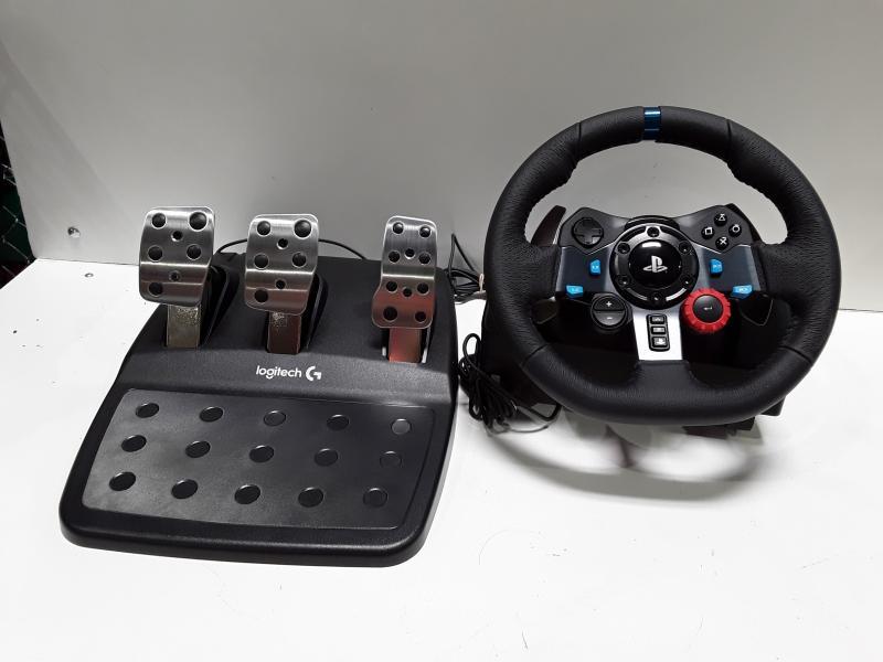 Logitech G923 Racing Wheel & Pedals, Leather Driving Force Shifter, Black (Missing Accessories) - MSRP $400