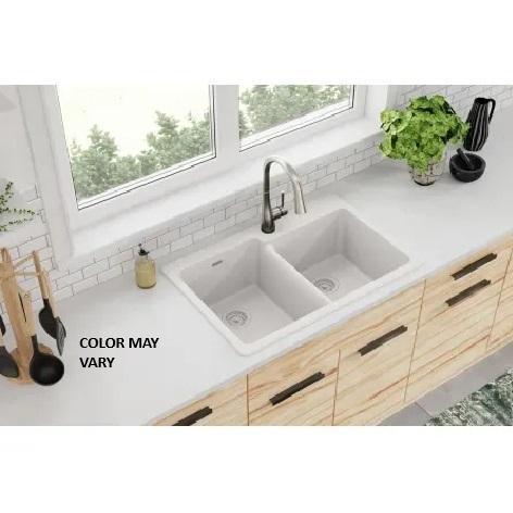 Elkay ELG250RBK0 Double Basin Quartz Composite Kitchen Sink - MSRP $427