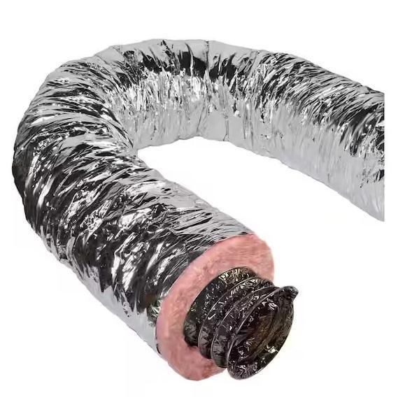 Plumbing - Master Flow 10inx25ft/5inx25 ft Insulated Flexible Ducts R6 & R8 Silver Jacket - Est Retail $1,145- 2plts