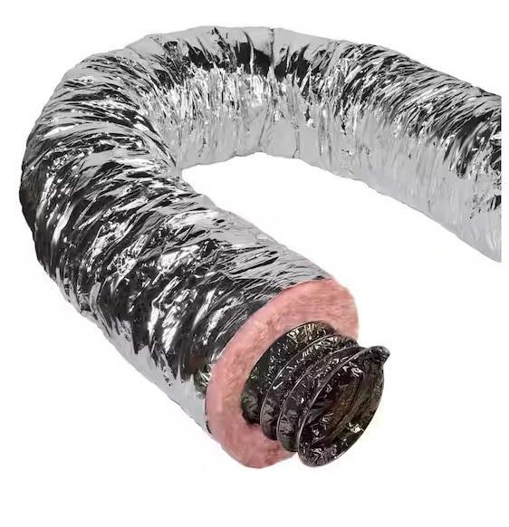 Plumbing - Master Flow 6inx25ft/8inx25ft Insulated Flexible Duct R6 & R8 Silver Jacket, Everbilt,  - Est Retail $1,154
