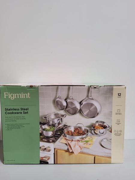 NEW - 12pc Nonstick Stainless Steel Cookware Set with 6pc Pan Protectors Silver - Figmint - Est Retail $170