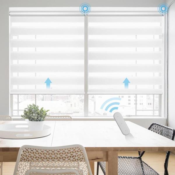 Grandekor Motorized Zebra Blinds Smart Blinds with Remote - MSRP $52