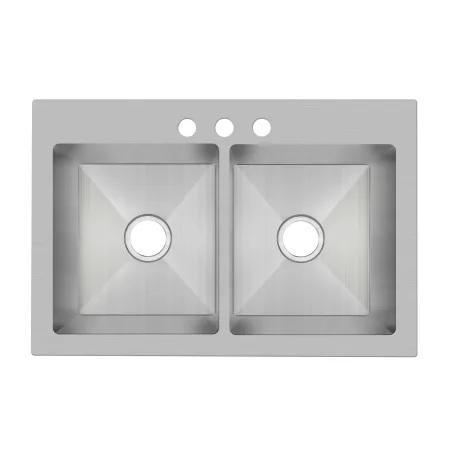 Proflo PFDM2B332293 Double Basin Stainless Steel Kitchen Sink - MSRP $463