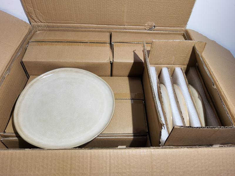 NEW - AmorArc Ceramic Reactive Glaze Stoneware Plates and Bowls Set - MSRP $148