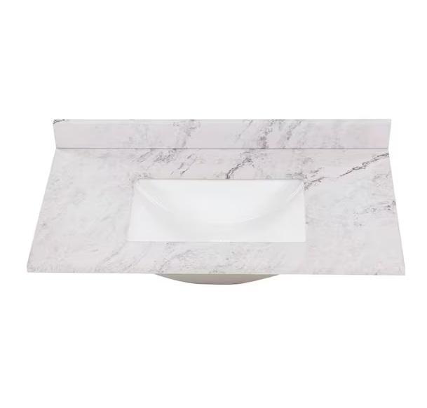 Plumbing - HDC 37inWx22inD Rectangle Sink Vanity Top, Glacier Bay Newport 37inWx22inD Sink, Belldinni - Est Retail $988