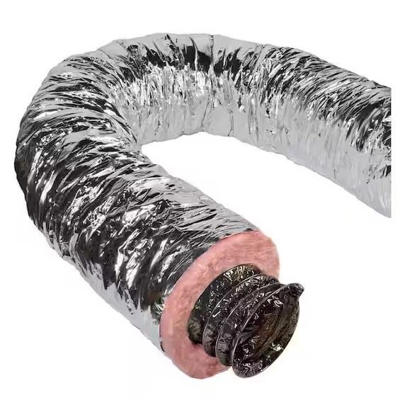 Plumbing - Master Flow 8inx25ft Insulated Flexible Ducts R6 Silver Jacket & More - Est Retail $869