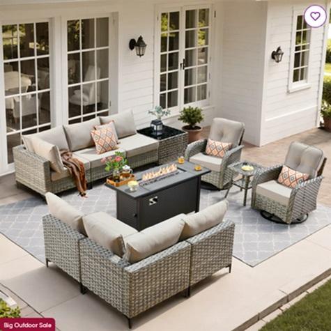 TRUCKLOAD Furniture - Lark Manor Daltry Outdoor Wicker Conversation Sets, AllModern Capra Chest - MSRP $60,651