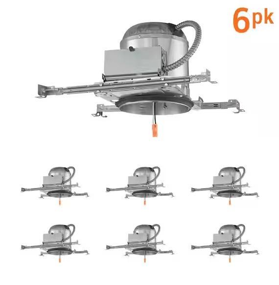 EnviroLite 6 in. IC Rated LED New Construction Recessed Housings, 6-Packs - Est Retail $1,140