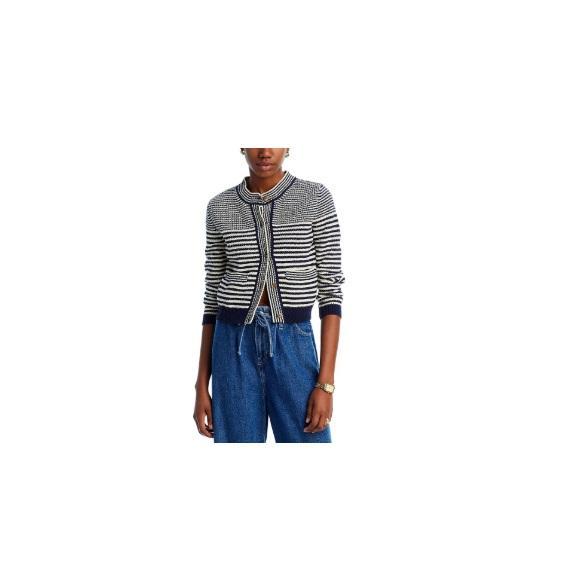 Apparel - Frame Compact Stripe Cardigan Sweater, Wit & Wisdom 'Ab'Solution Ankle Skinny Jeans - Original MSRP $2,561