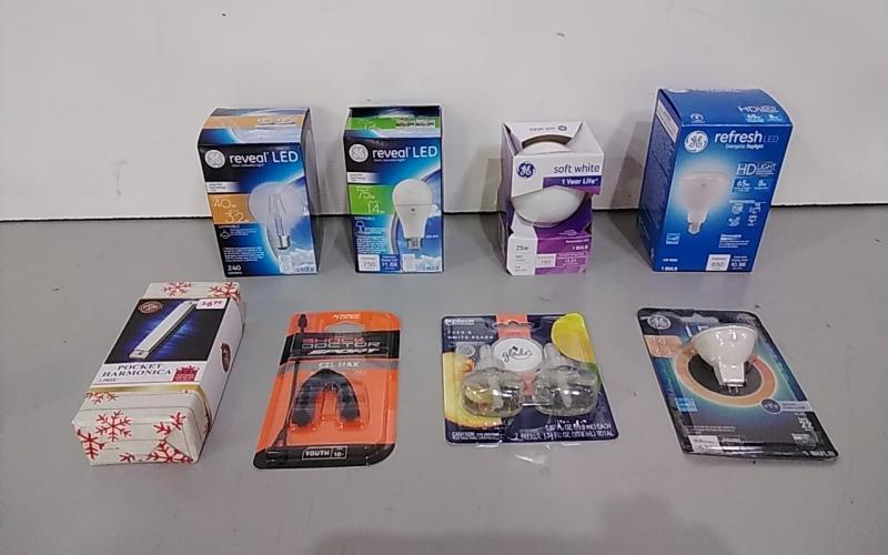 Home - GE Lighting LED Flood Light Bulbs, Glade PlugIns Scented Oil Refills Air freshener - MSRP $2,533