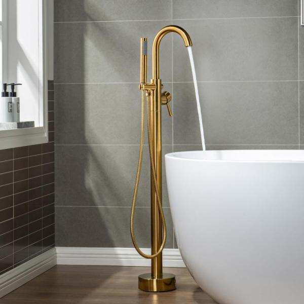WOODBRIDGE Contemporary Single Handle Floor Freestanding Tub Filler Faucet - MSRP $279
