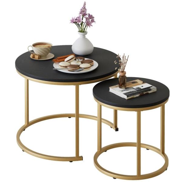 VILAWLENCE Coffee Table Nesting Set of 2 Round End Table - MSRP $69