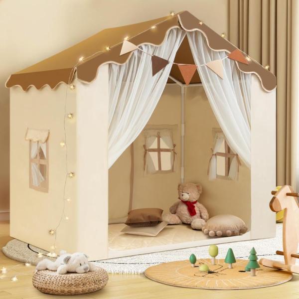 WIRHAO Kids Tent with Padded Mat Kids Playhouse Tent 2 in - MSRP $59