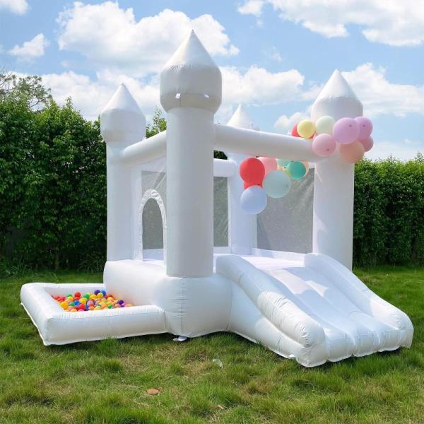 POYOUNGHU White Bounce House House with Blower Inflatable - MSRP $198