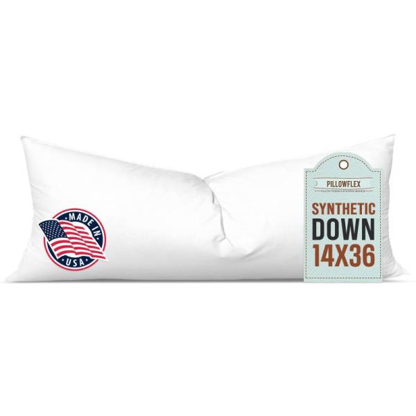 Pillowflex Synthetic Down Pillow Insert - 14x36 Down - MSRP $33