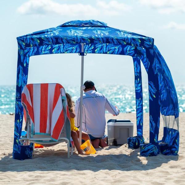 AMMSUN Beach Cabana 6.2'6.2' Beach Canopy Easy Set up and - MSRP $79