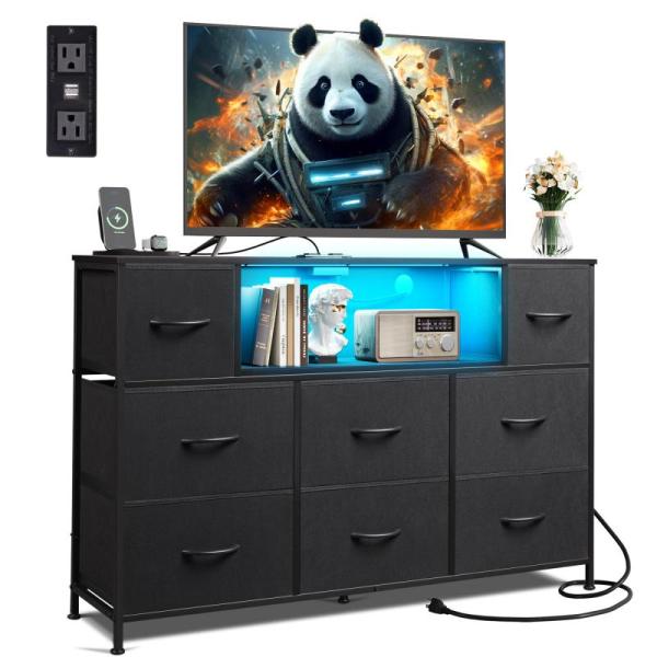 WLIVE Black Dresser for Bedroom TV Stand for Bedroom for - MSRP $88