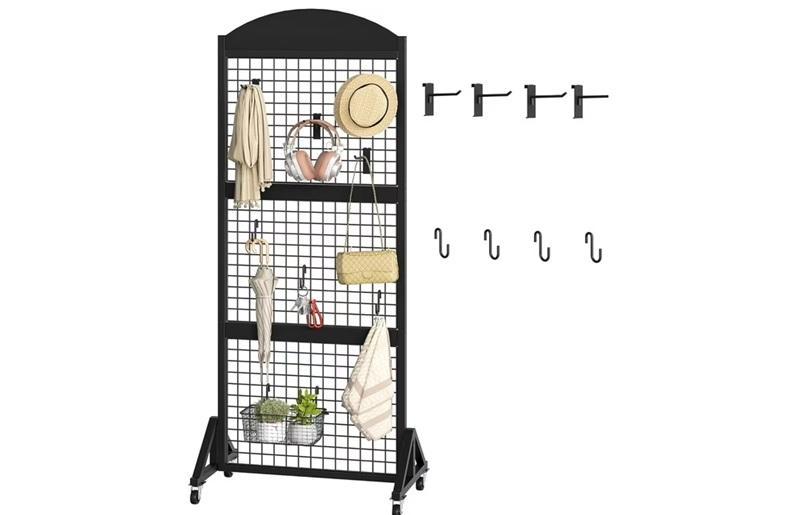 CHOEZON Grid Wall Panel 5.7' x 2' FT Grid Display Rack - MSRP $53