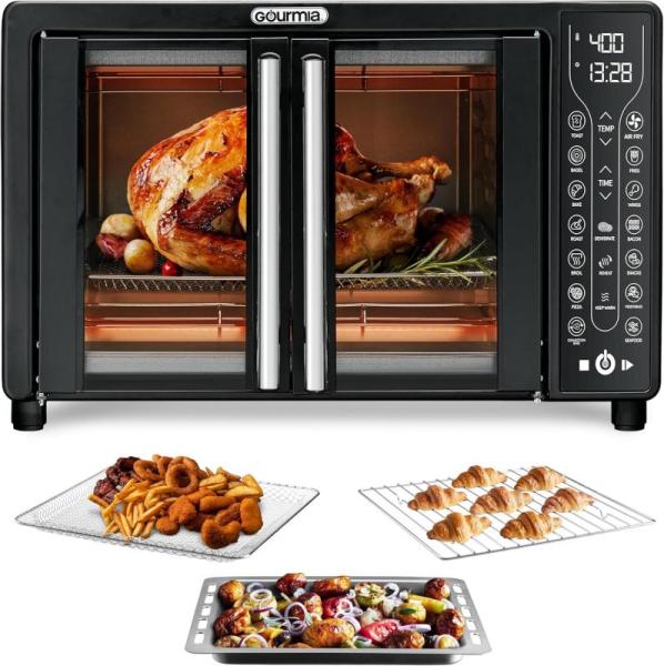 Gourmia Digital French Door Air Fryer/Toaster Oven, Black - MSRP $129