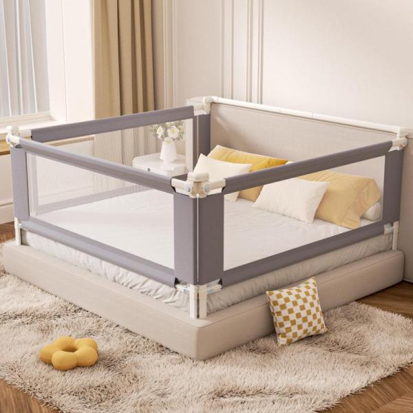 Yulongtengfei King Size Toddler Bed Rail, 3pc - MSRP $139