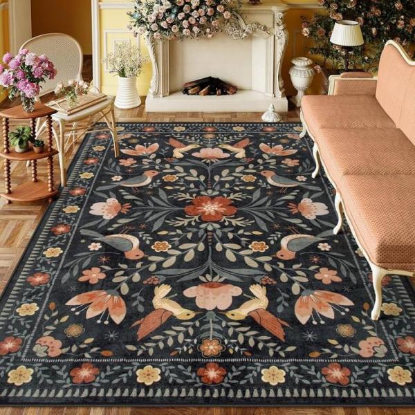 Moynesa Floral Washable Rugs 8x10 Area Rug - MSRP $135