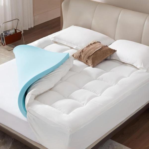 Home- Eiayeebil Memory Foam Mattress King & Queen Toppers, Artloge Baroque Style Wall Framed Mirrors 36x24 -MSRP $9,822